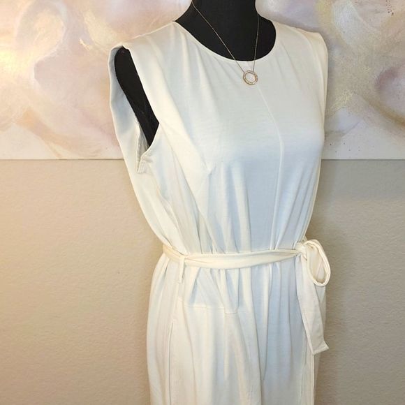 Max Studio French Terry Waist-Tie Jumpsuit - Picture 2 of 16